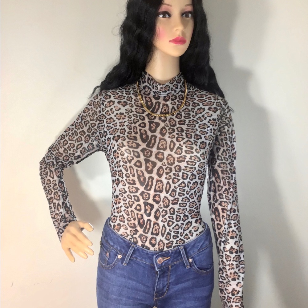 Sheer Animal Print Body Suit